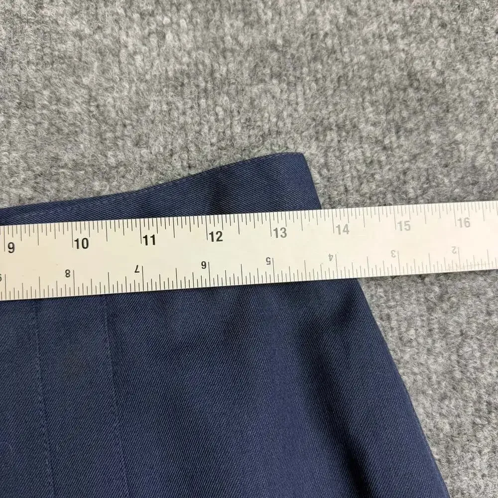 Vintage Michele Navy Blue Knife Pleat Midi A-Line Skirt No Size Tags